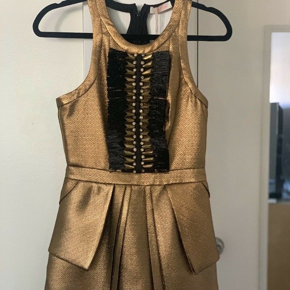 Sass & Bide Make a Reservation Dress in Gold - Picture 1 of 8